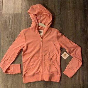 Brand New With Tags, Juicy Couture Terry Zip Hoodie, Peachy Color, Girls L